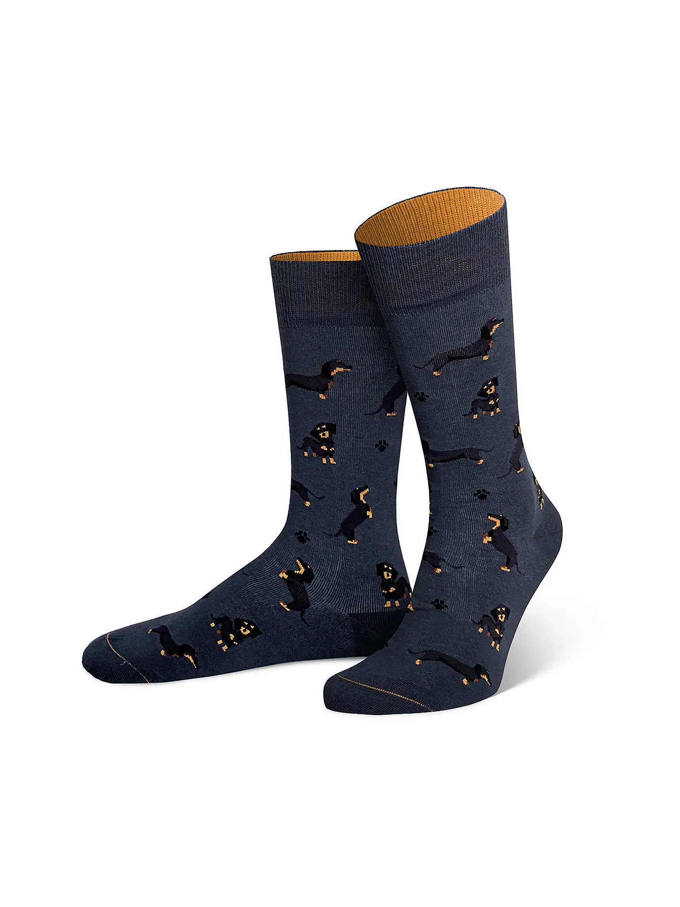 VON JUNGFELD | Socken KÜRBIS orange | dunkelblau